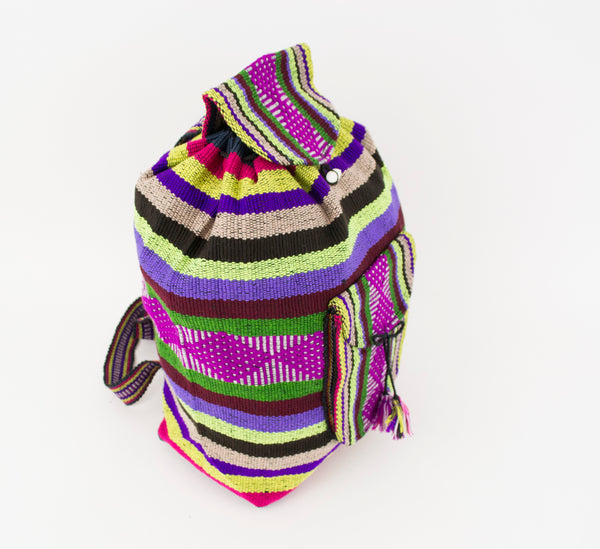 Mexican "Network" Green with Illillo Backpack Lillo Boho Woven Baja Bag