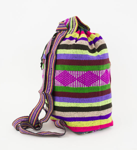 Mexican "Network" Green with Illillo Backpack Lillo Boho Woven Baja Bag