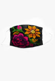 Hand embroidered washable face mask floral