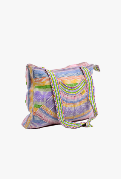 Mexican "Rainbow Destiny" Hippy Multicolor Handbag Pinzon Boho Woven Bag