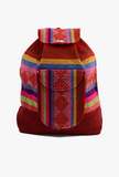 Mexican "Chakra" Red Backpack Lillo Boho Woven Baja Bag