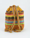 Mexican "Goldie" Gold Rainbow Backpack Lillo Boho Woven Baja Bag