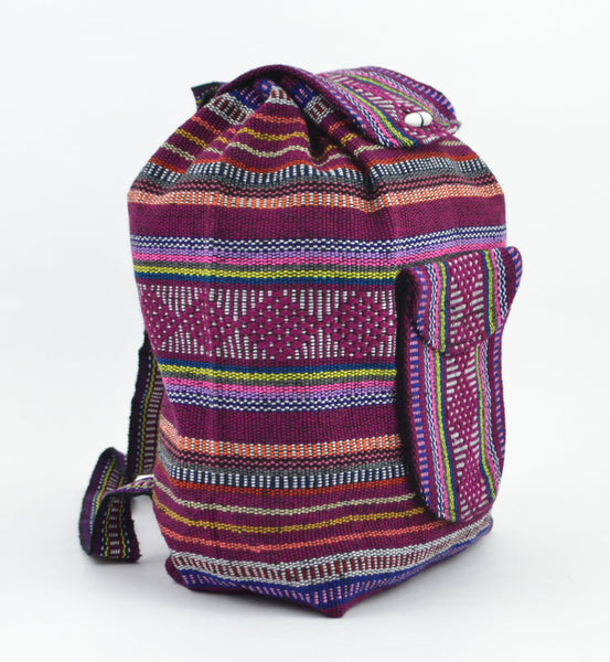 Mexican "Amethyst" Purple Backpack Lillo Boho Woven Baja Bag