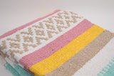 Mexican Throw Blanket | Pastel Colors | Chunky Handmade Knit Blanket Folk