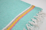 Mexican Throw Blanket | Pastel Colors | Chunky Handmade Knit Blanket Folk