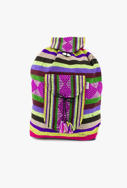 Mexican "Network" Green with Illillo Backpack Lillo Boho Woven Baja Bag