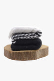 Mexican Throw Blanket | Black & White | Chunky Handmade Knit Blanket Folk