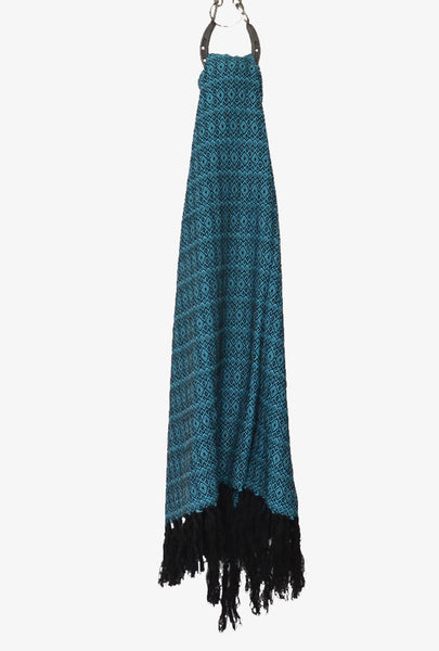 Mirage Blue Merida Rebozo Shawl Mexican Woven Blanket