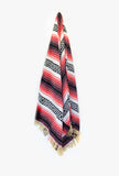Mexican Blanket Coral / Peach Yoga Blanket, Hand Woven, Aztec,Throw Falsa